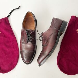 Allen Edmonds Lexington Oxford Burgundy Leather Cap Toe Dress Shoes Size‎ 10.5 D